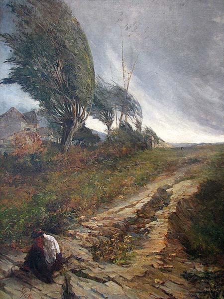 Antonio Parreiras High Wind Germany oil painting art